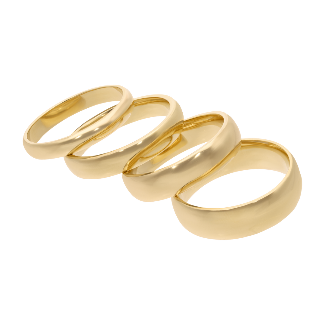 Argollas sólidas lisas 14K