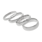 Argollas sólidas lisas oro blanco 14K