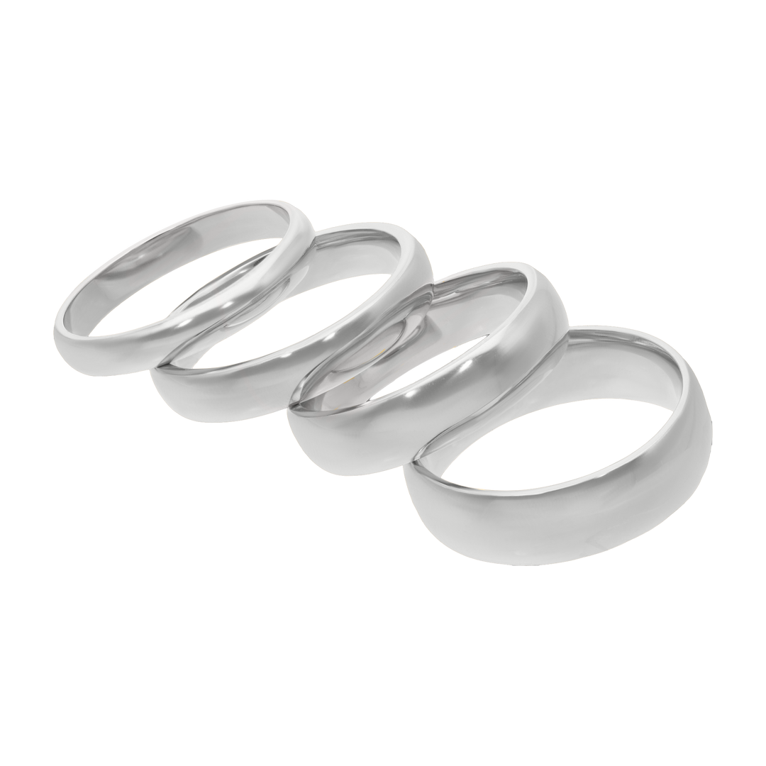 Argollas sólidas lisas oro blanco 14K