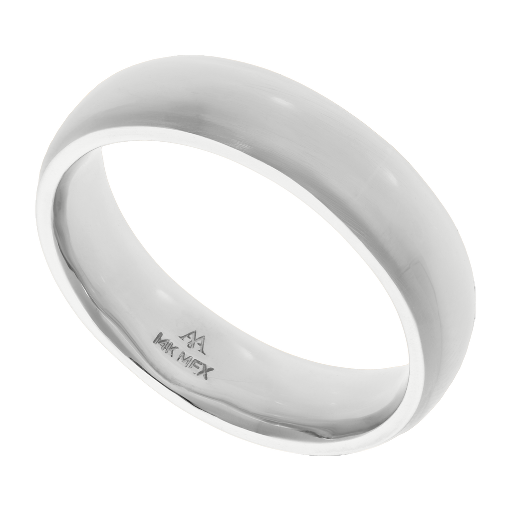 Argollas sólidas lisas oro blanco 14K