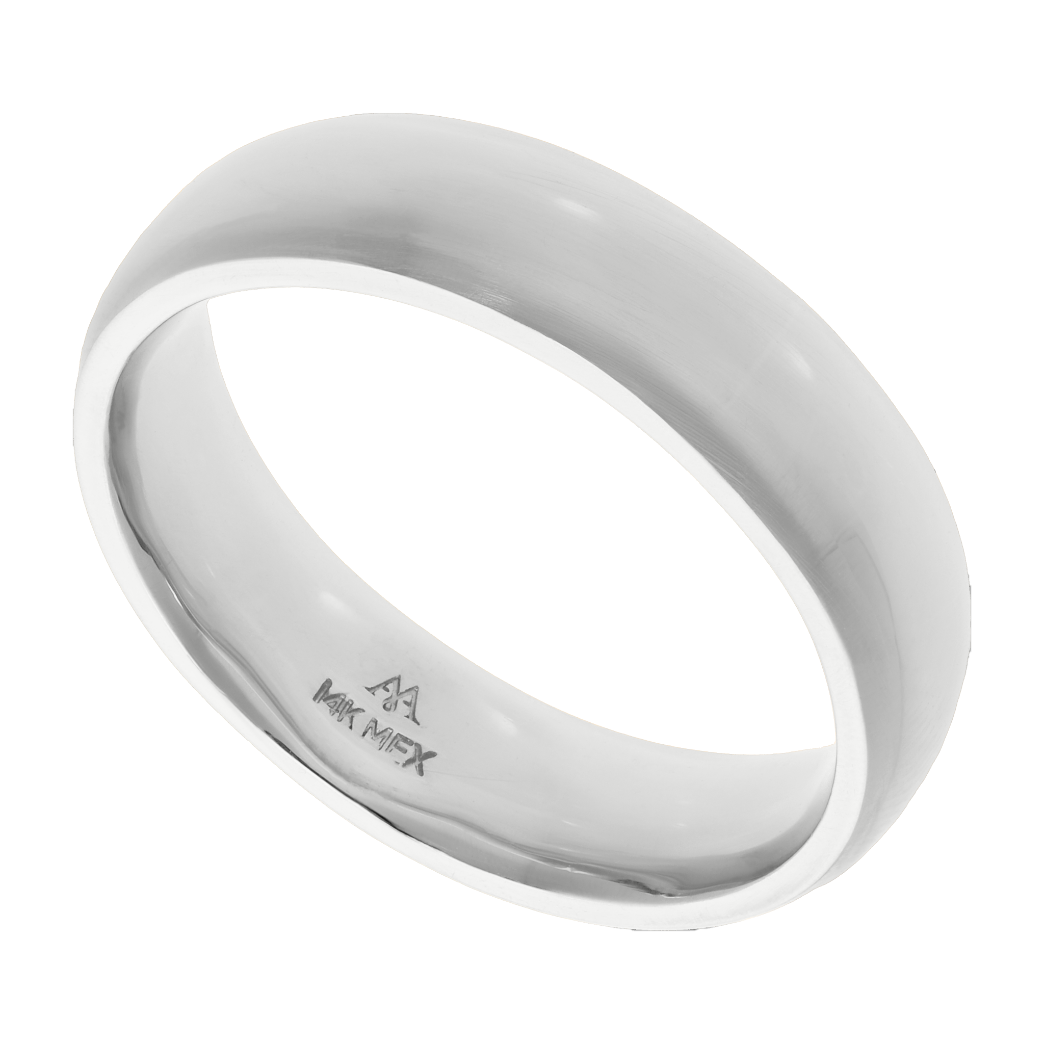 Argollas sólidas lisas oro blanco 14K