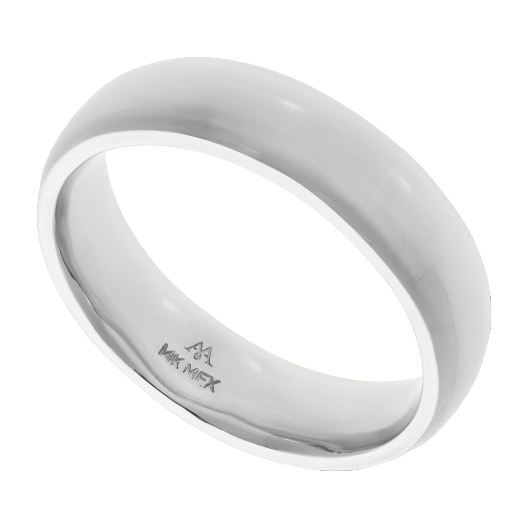 Argollas sólidas lisas oro blanco 14K