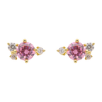 Set circonia rosa plata amarilla