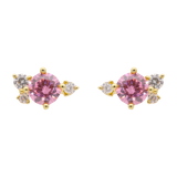 Set circonia rosa plata amarilla