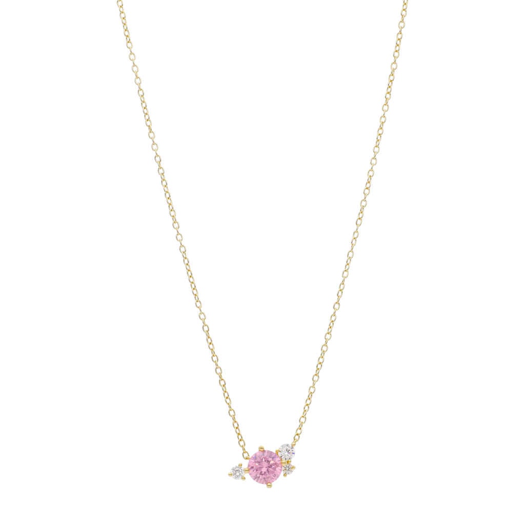Set circonia rosa plata amarilla