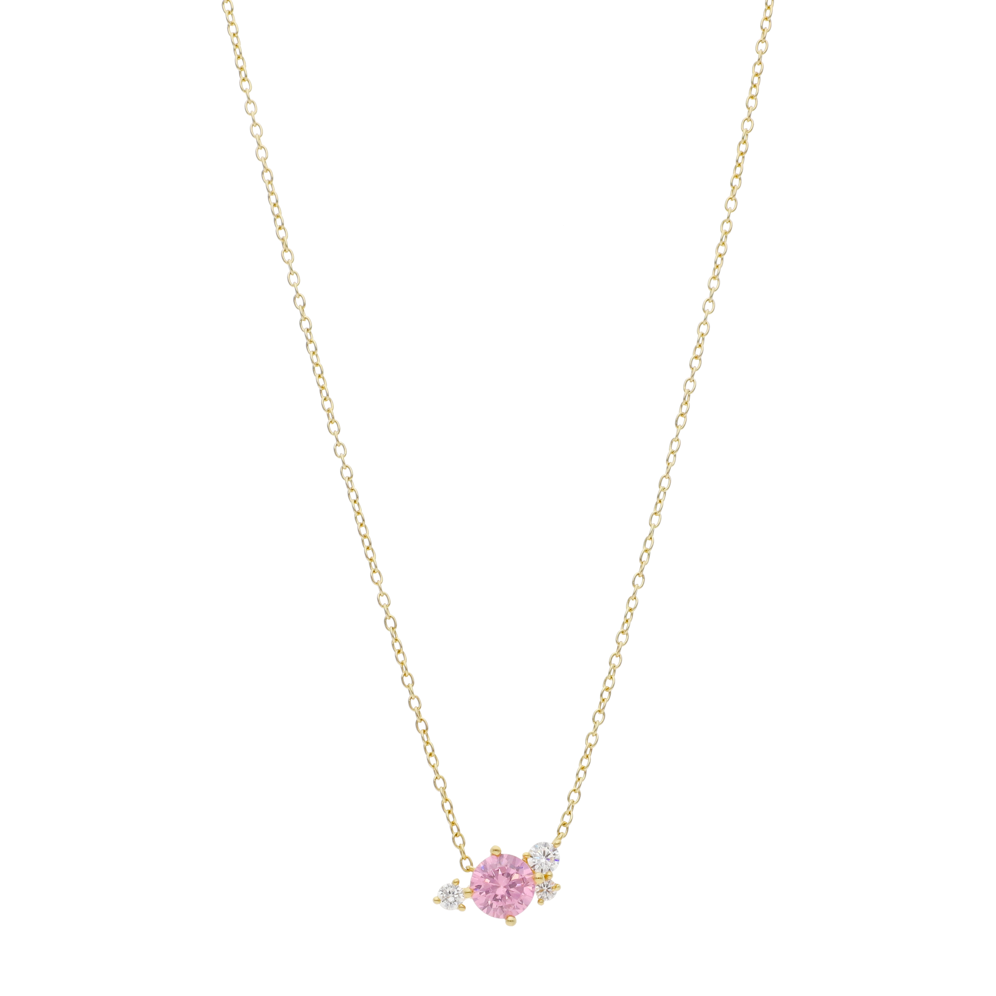 Set circonia rosa plata amarilla