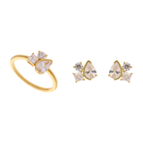 Set anillo y broquel circonias multishape plata