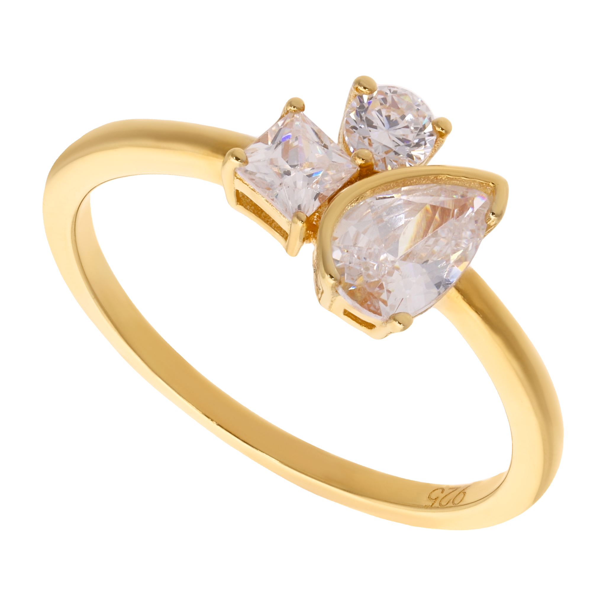 Set anillo y broquel circonias multishape plata