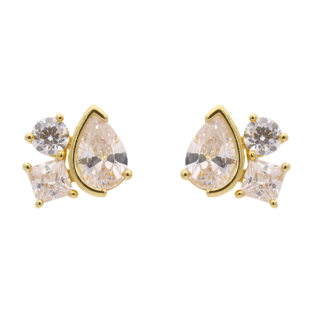 Set anillo y broquel circonias multishape plata