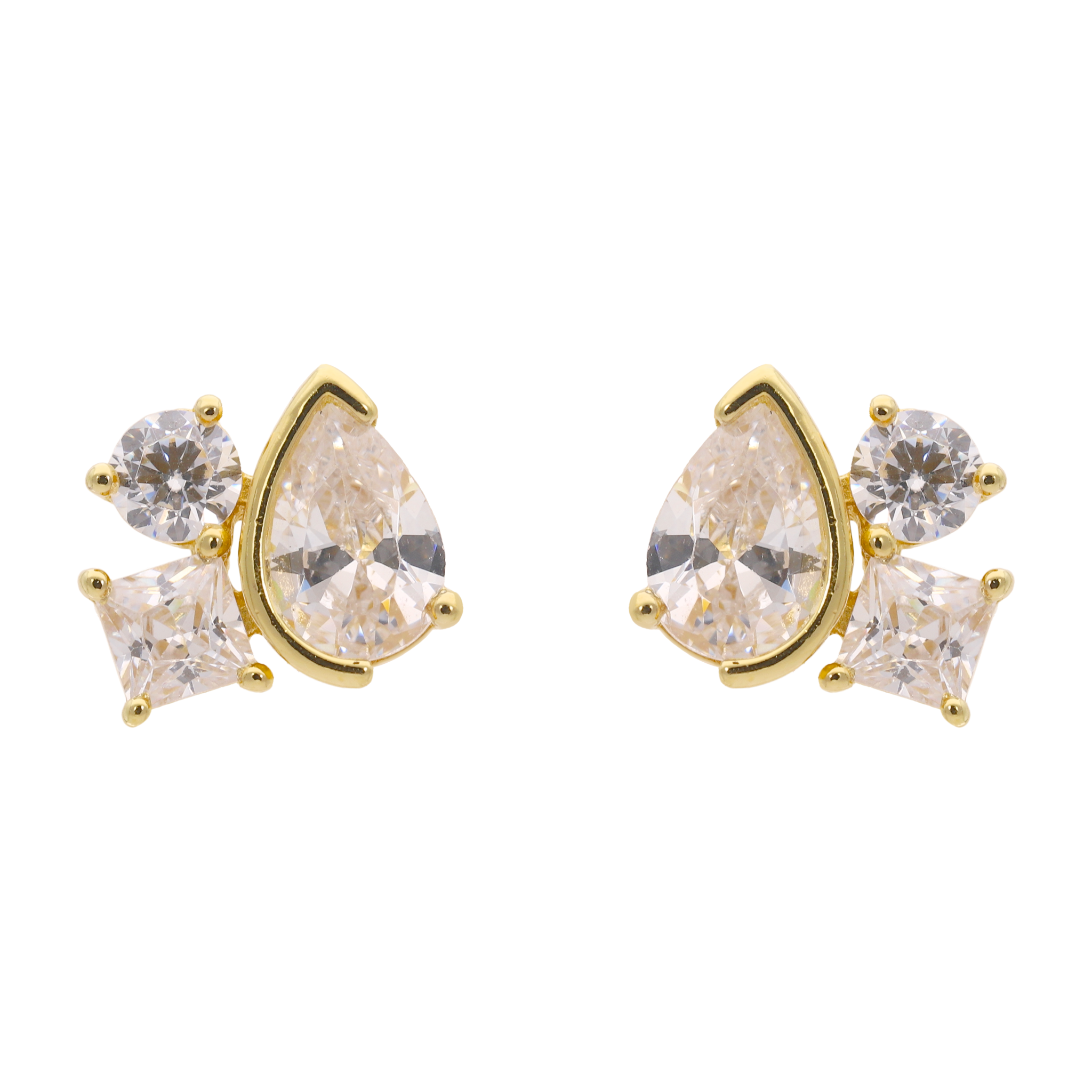 Set anillo y broquel circonias multishape plata