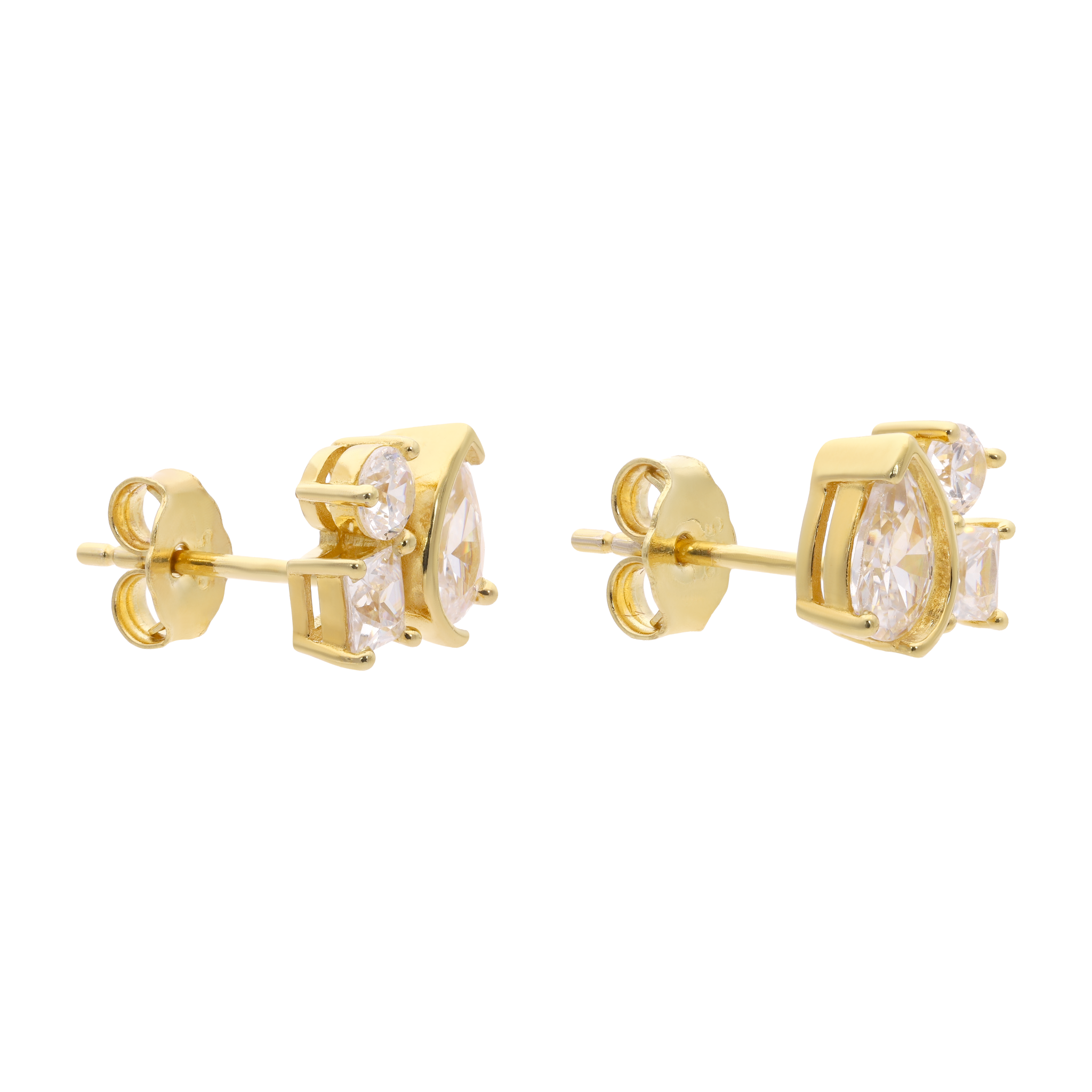 Set anillo y broquel circonias multishape plata