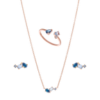 Set circonias azules plata rosa