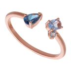 Set circonias azules plata rosa