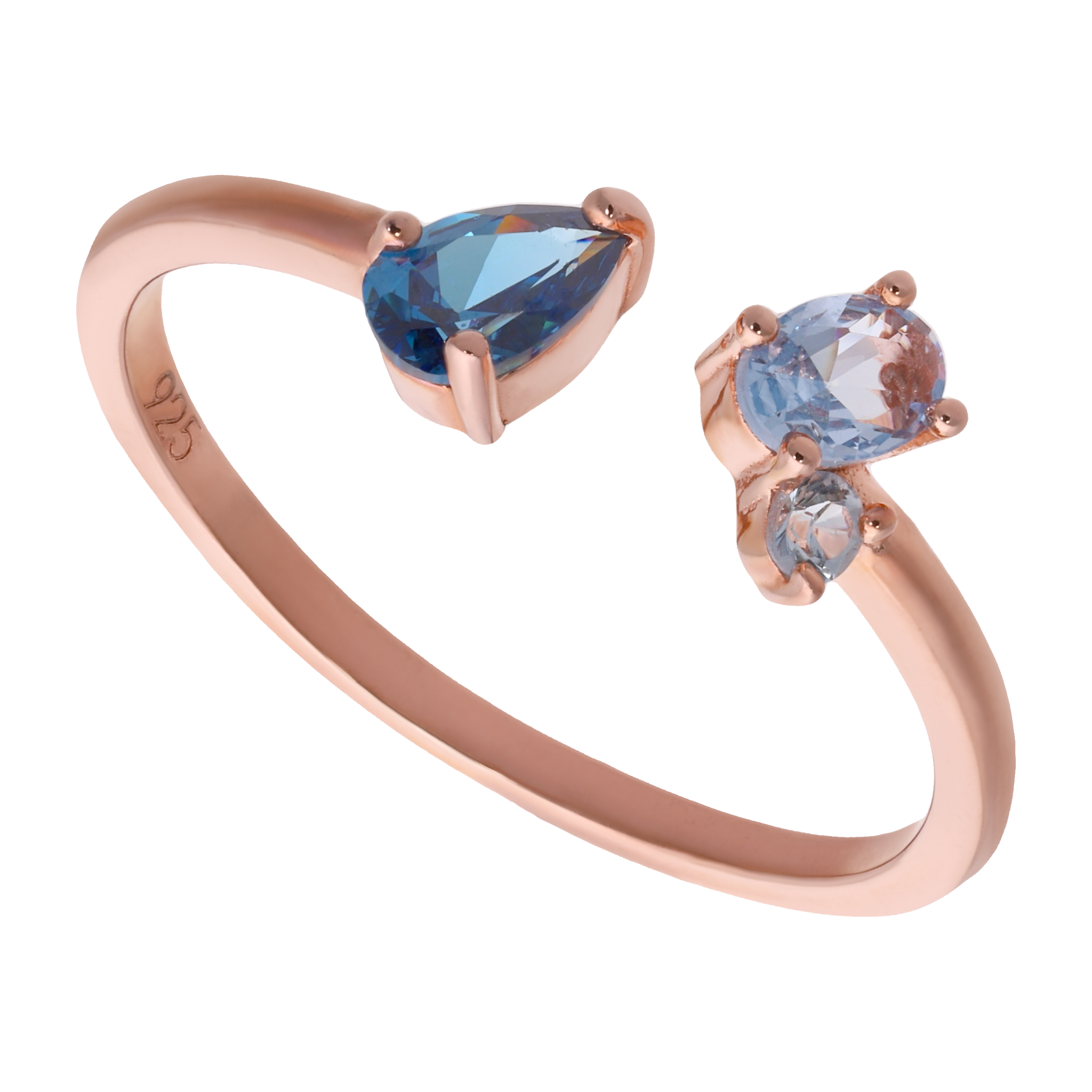 Set circonias azules plata rosa