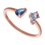 Set circonias azules plata rosa