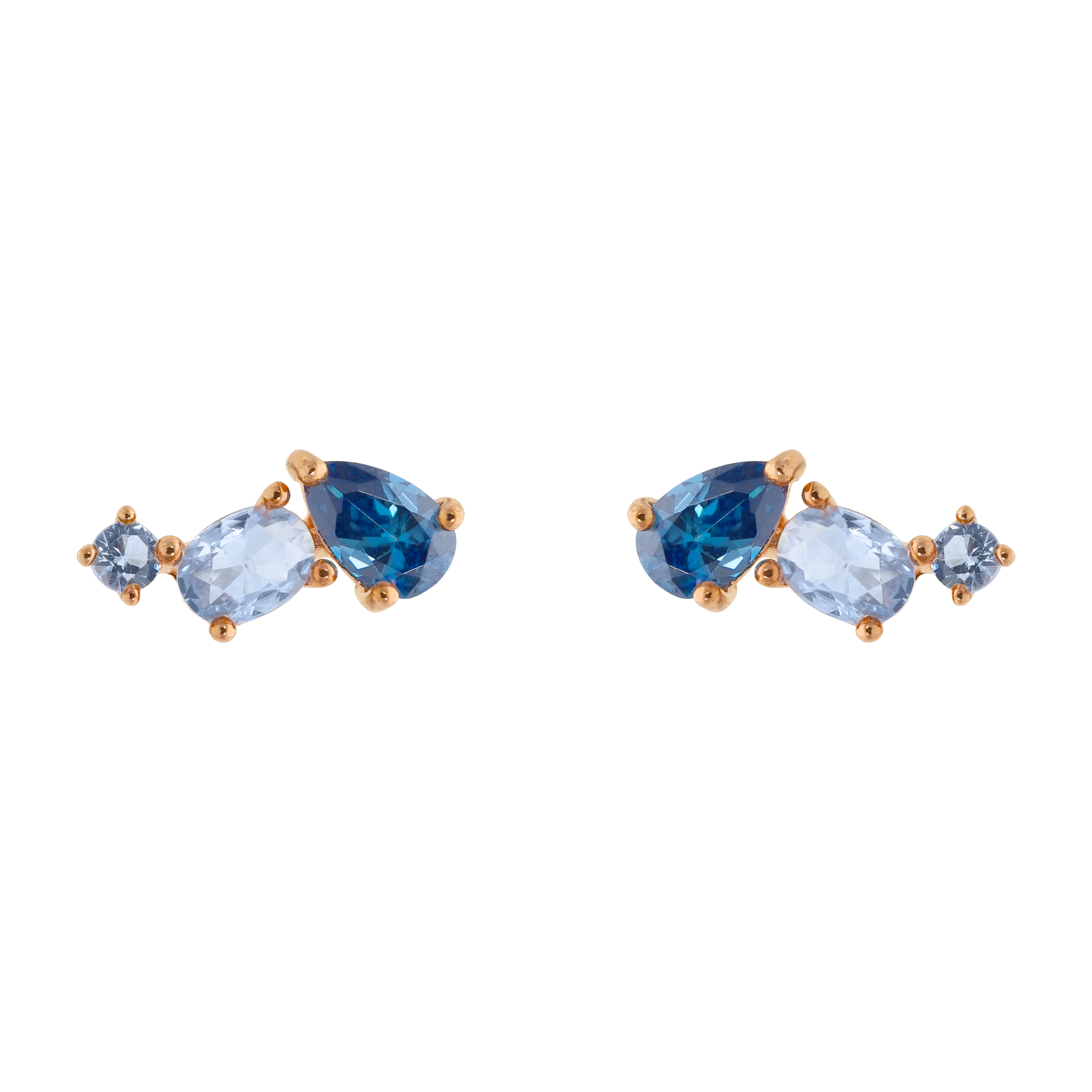 Set circonias azules plata rosa