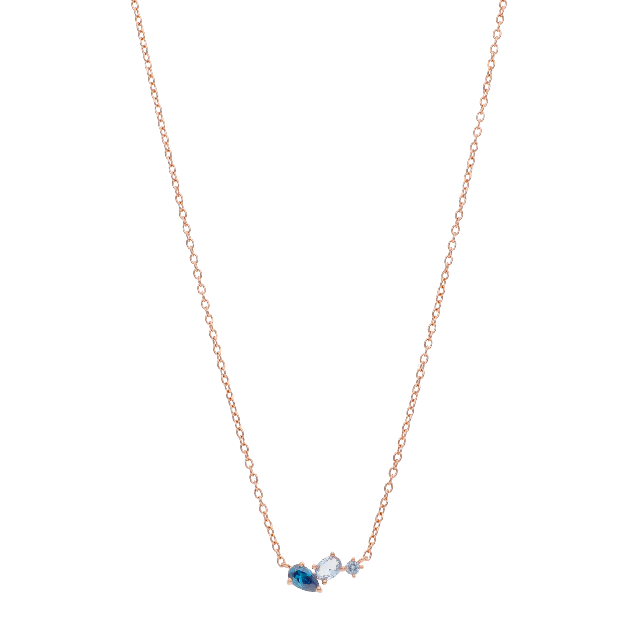 Set circonias azules plata rosa