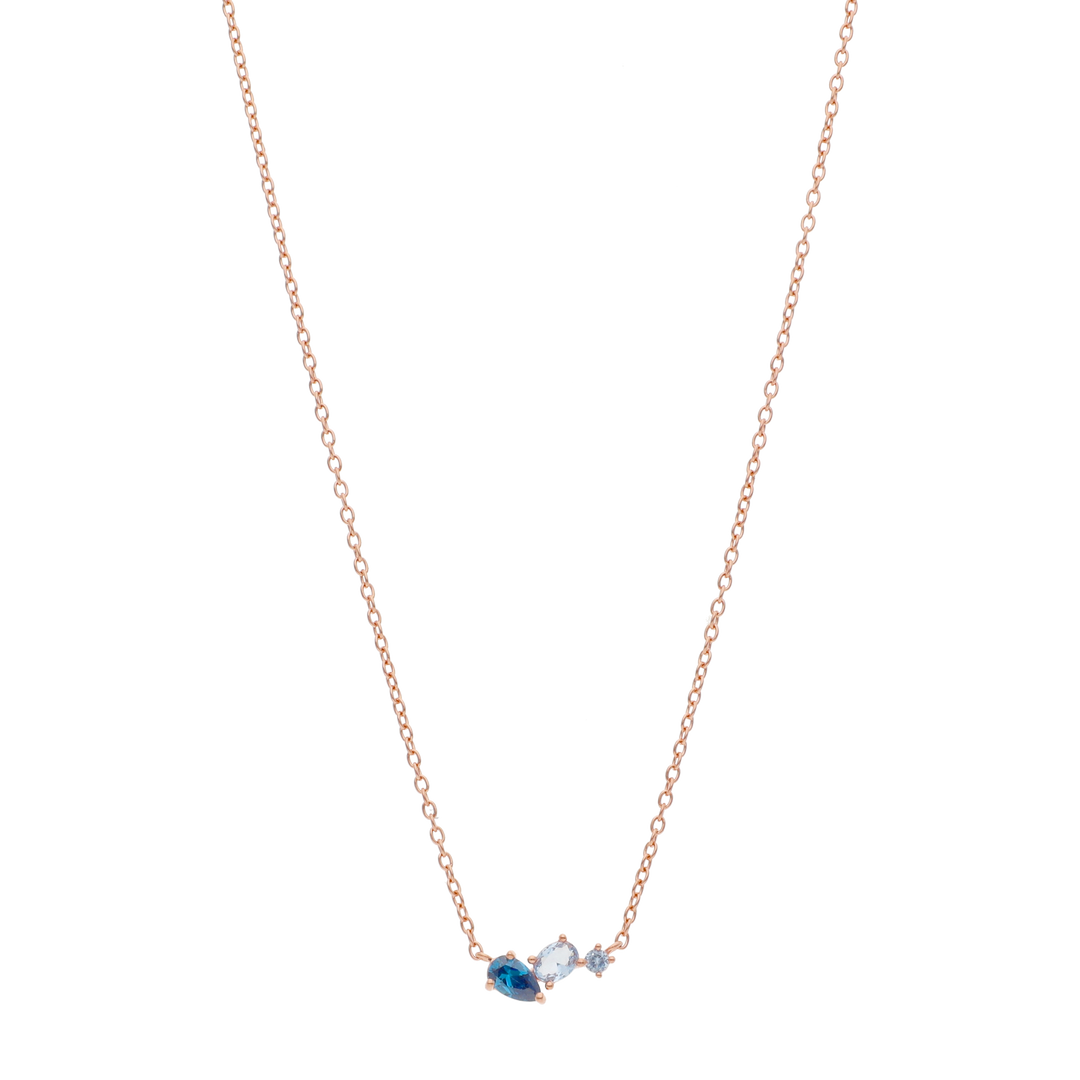 Set circonias azules plata rosa