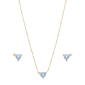 Set circonia azul plata amarilla
