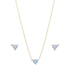 Set circonia azul plata amarilla