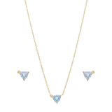 Set circonia azul plata amarilla