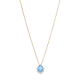 Set circonia azul cushion plata amarilla