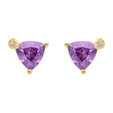 Set circonia trillon morada plata amarilla