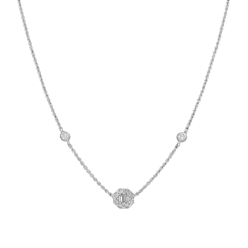 Collar flor circonias plata