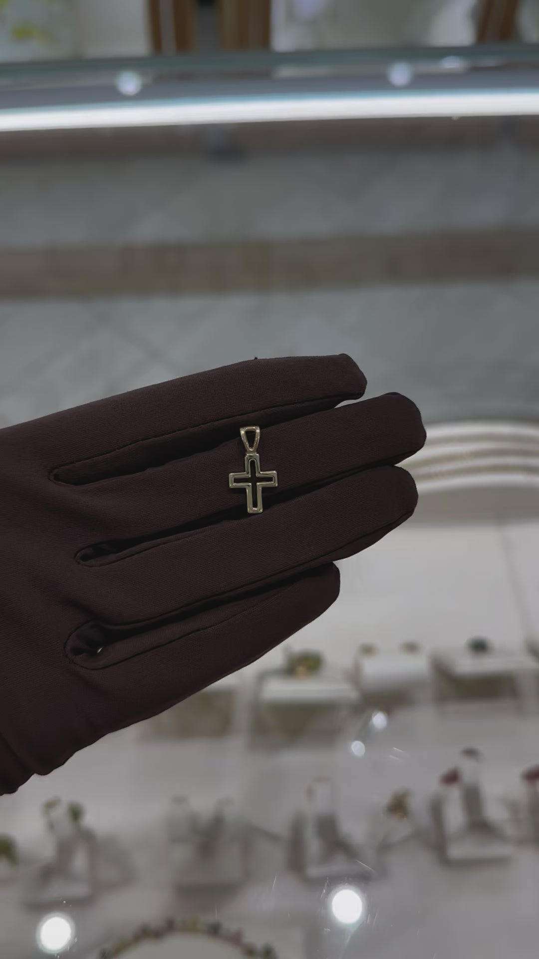 Cruz bisel oro 14K