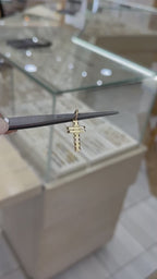 Cruz lisa rayas 14K
