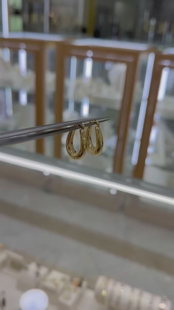 Arracadas huecas 14K