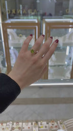 Anillo solitario peridot oro amarillo 14K