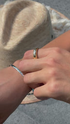 Pulsera bicolor 2 eslabones 14K