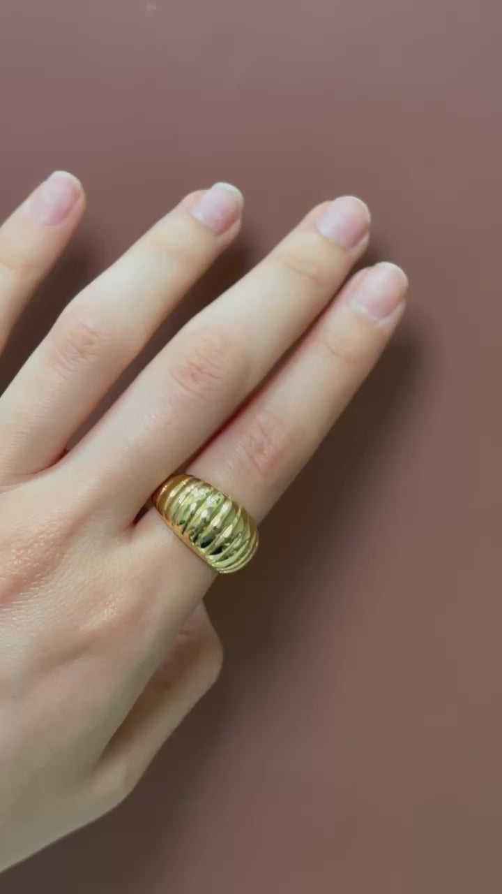 Anillo hueco concha 14K