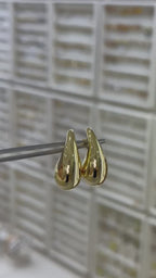 Aretes gota huecos 14K