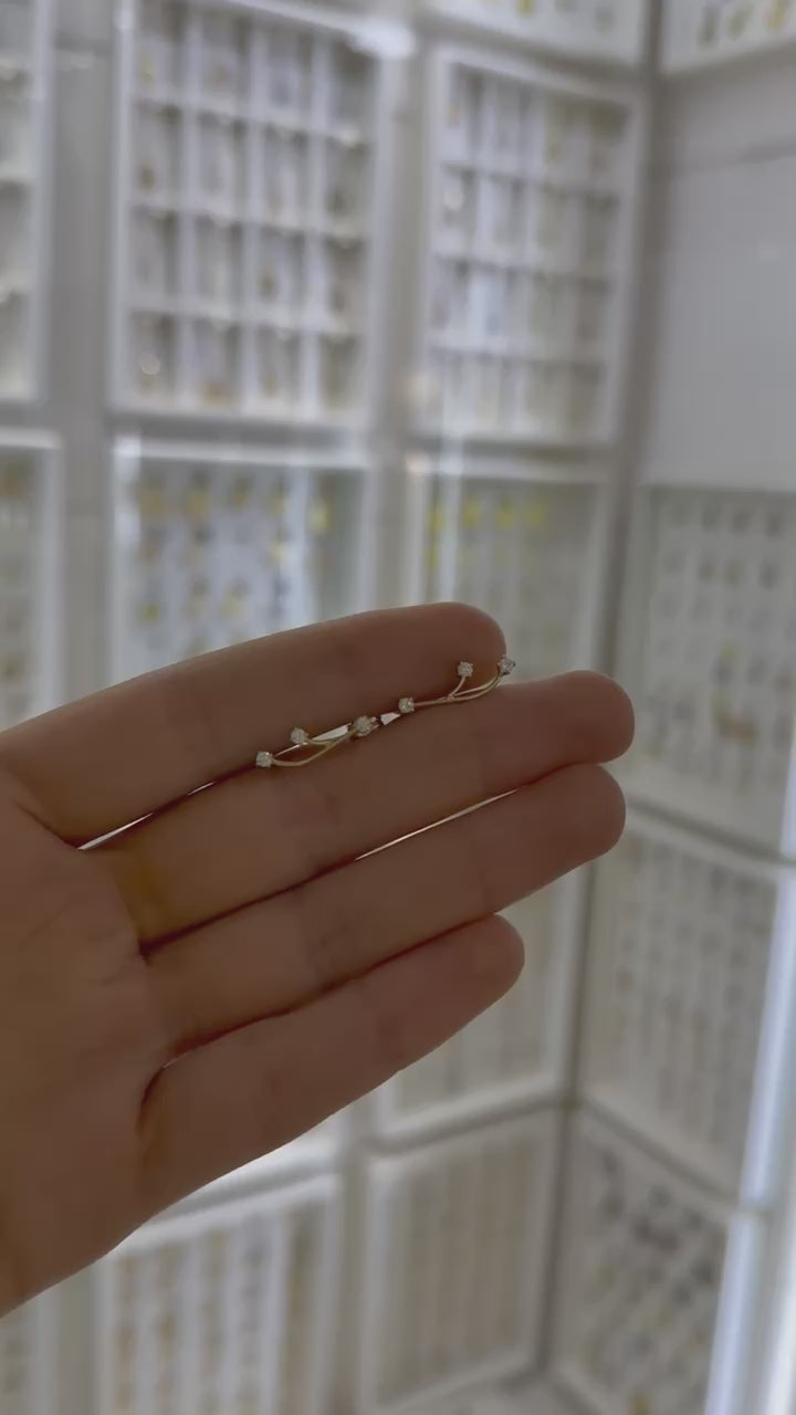 Ear climber rama circonias 14K