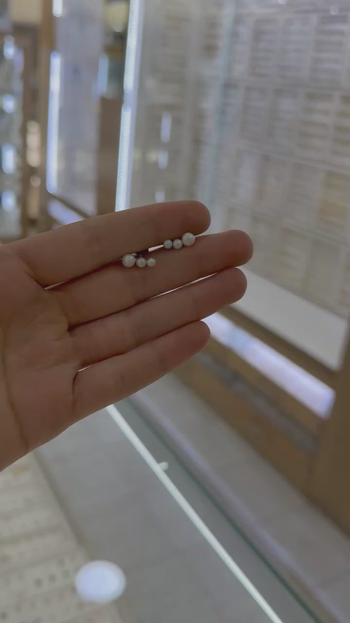 Ear climber 3 perlas plata