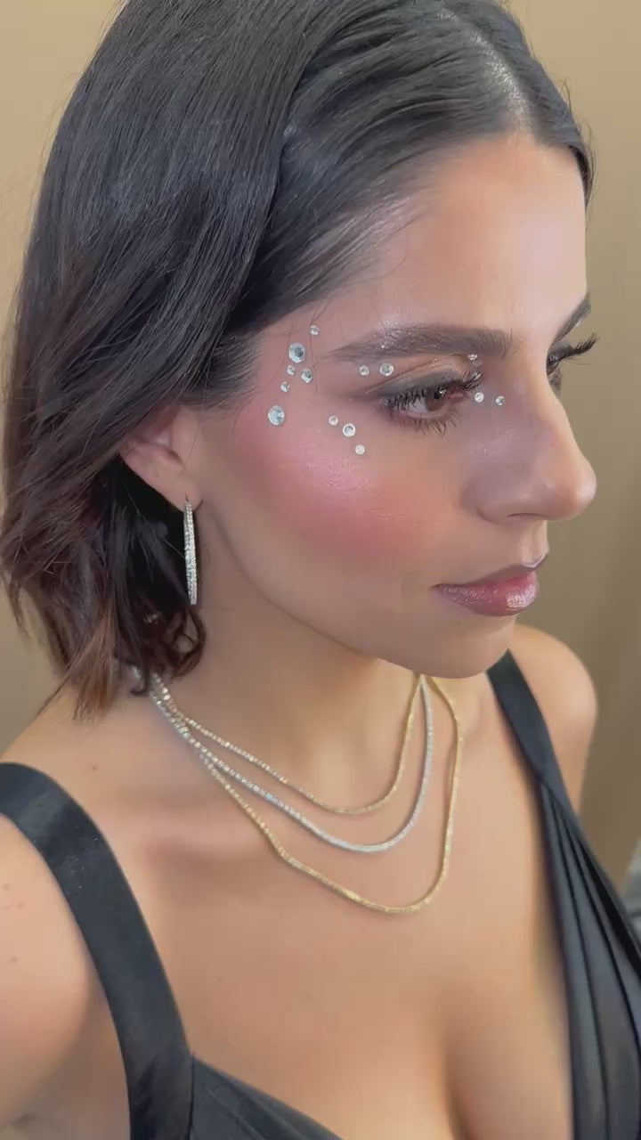 Arracadas completas grandes brillantes 18K