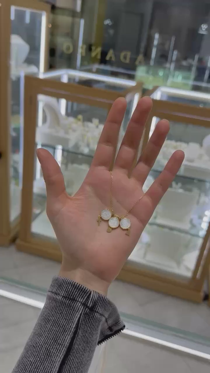 3 escapulario redondo plata Virgen del Carmen, Sagrado Corazón y dijes colgantes