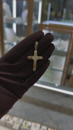 Cruz  circonia al centro 14K
