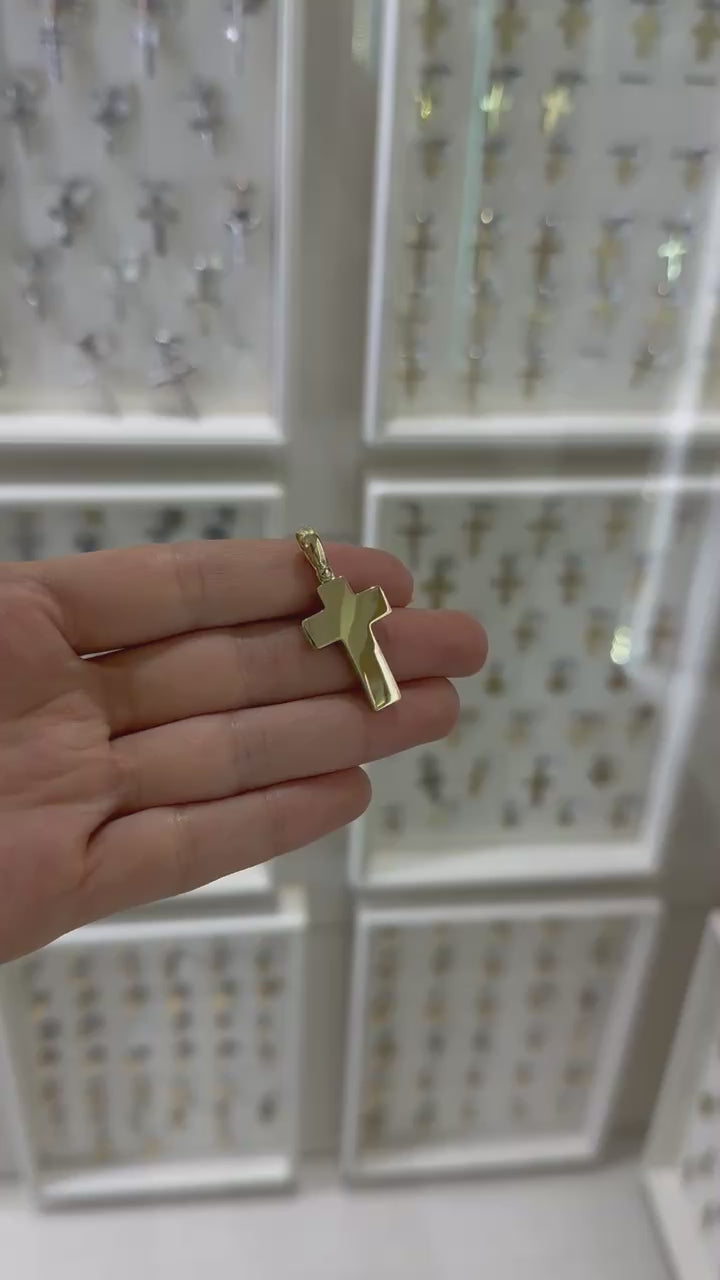 Cruz lisa 14K