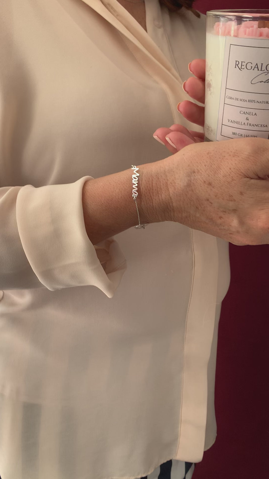 Pulsera mamá plata
