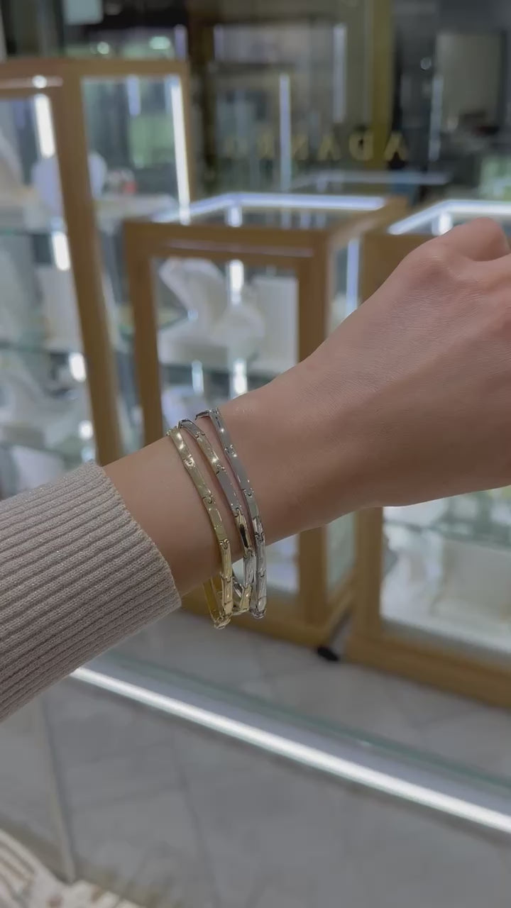 Pulsera eslabones lisos 14K