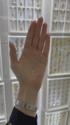 Collar cruz lisa 14K