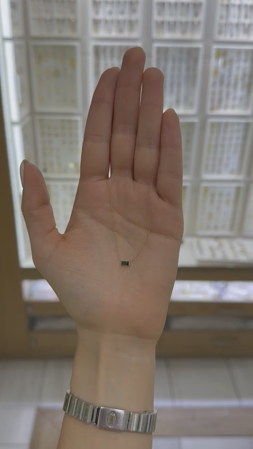 Collar piedra color 14K