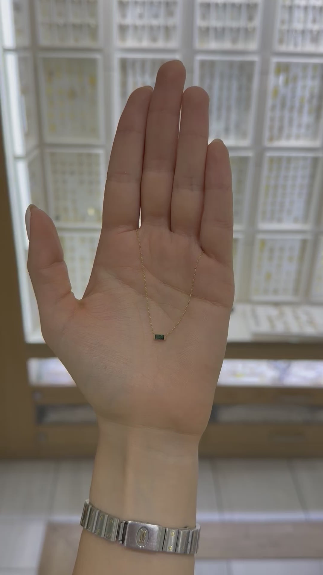 Collar piedra color 14K