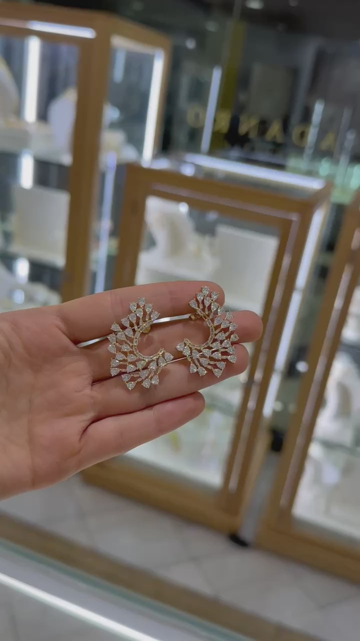 Aretes media luna circonias plata