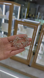 Aretes media luna circonias plata