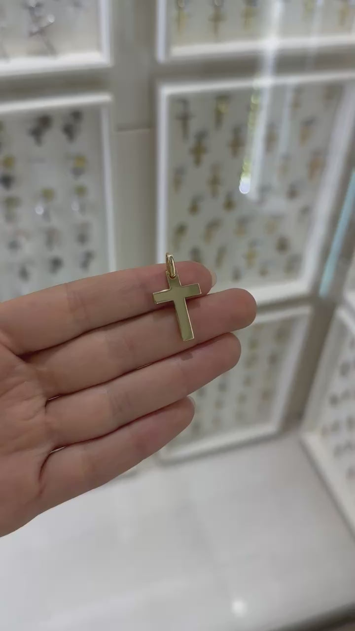Cruz lisa 14K