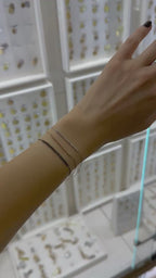 Pulsera bolitas diamantadas 14K